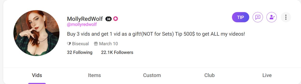 Full leaked Mollyredwolf private onlyfans photo